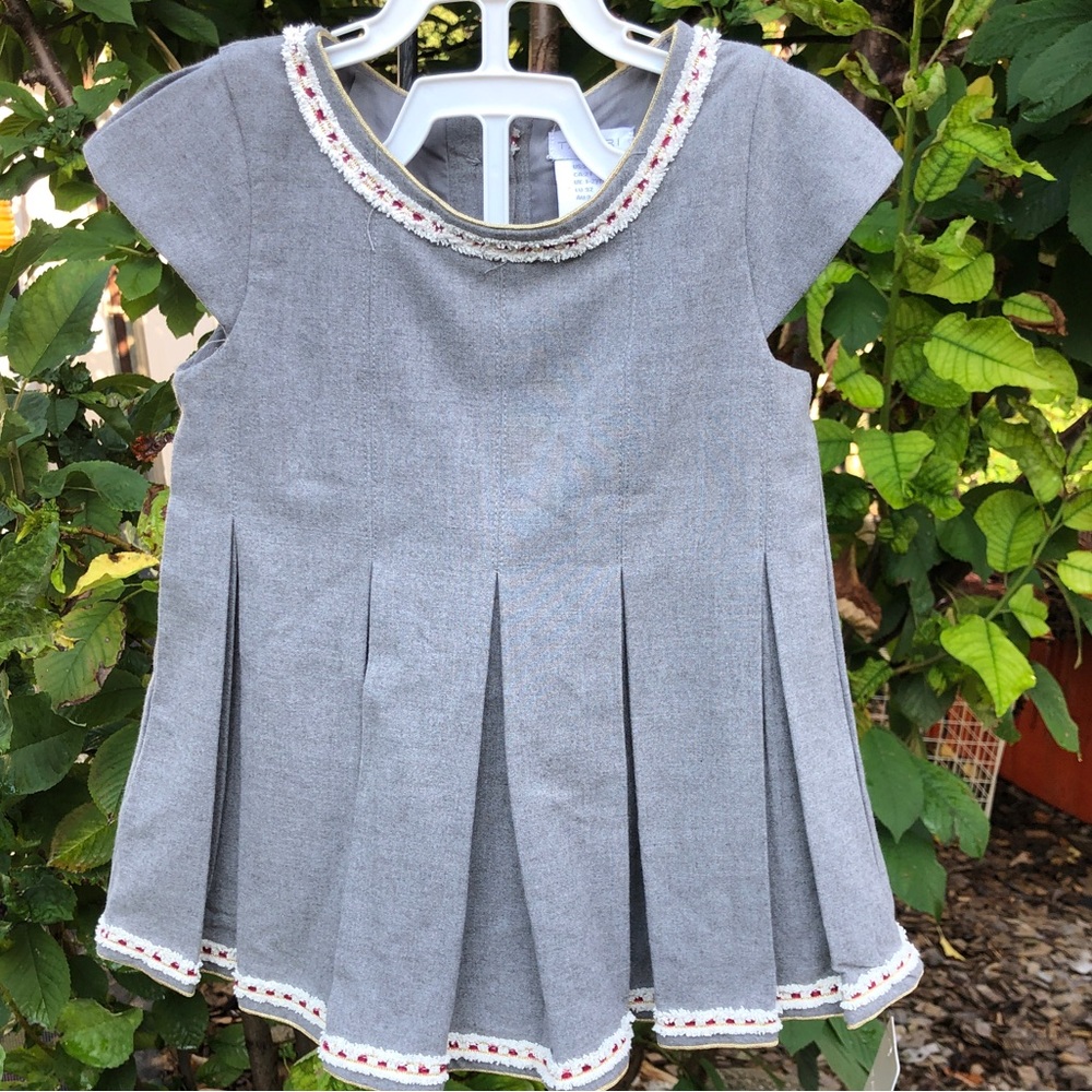 Tahari Toddlers Dress Gray Pleated